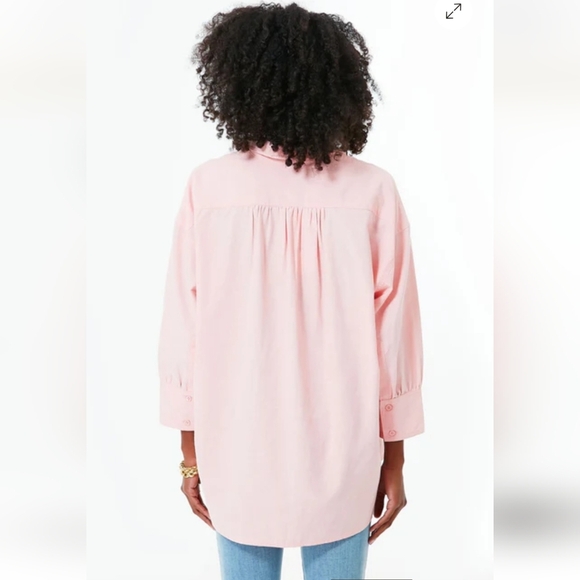 Pomander Place Pink Adair Boyfriend Shirt Size Large - Picture 3 of 11